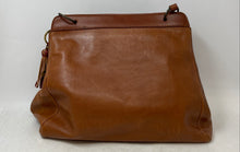 Load image into Gallery viewer, Nuovedive Womens Brown Leather Tassel Inner Zip Pockets Shoulder Handbag