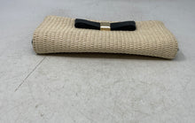 Load image into Gallery viewer, Kate Spade New York Womens Montford Park Beige Black Straw Large Clutch Bag
