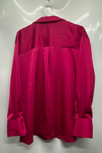 Load image into Gallery viewer, A New Day Womens Fuchsia Long Sleeve Collared Button-Up Blouse Size XL