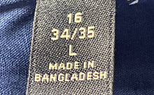 Load image into Gallery viewer, Tommy Hilfiger Mens Blue Print Untucked Length Dress Shirt Size L 16 34/35