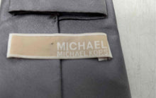 Load image into Gallery viewer, Michael Kors Mens Gray Signature Print Silk Adjustable Long Formal Designer Tie