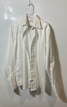 Load image into Gallery viewer, Eton Mens White Striped Spread Collar Long Sleeve Button Dress Shirt Size 16