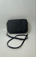 Load image into Gallery viewer, Michael Kors Womens Black Saffiano Leather Chain Strap Jet Set Crossbody Purse