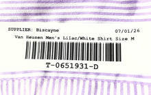Load image into Gallery viewer, Van Heusen Mens Lilac White Striped Long Sleeve Regular Fit Dress Shirt Size M