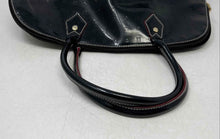 Load image into Gallery viewer, Arcadia Womens Black Patent Leather Bottom Studs Double Handle Satchel Bag Purse