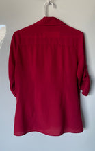 Load image into Gallery viewer, Banana Republic Womens Red Long Sleeve Double Pocket Button-Up Shirt Size PM