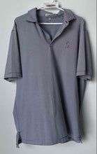 Load image into Gallery viewer, Peter Millar Mens Gray Striped Short Sleeve Collared Polo Shirt Size Large