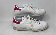 Load image into Gallery viewer, Adidas Boys Stan Smith White Pink Leather Lace-Up Low Top Sneaker Shoes Size 6