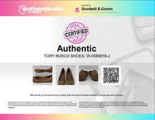 Load image into Gallery viewer, Authentic Tory Burch Womens Brown Leather Ballet Flats Size 6M Worn Stained
