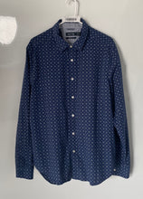 Load image into Gallery viewer, Nautica Mens Blue White Geometric Cotton Classic Fit Button-Up Shirt Size XL