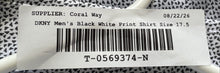 Load image into Gallery viewer, DKNY Mens Black White Printed Regular Fit Stretch Dress Shirt Size 17.5 34/35