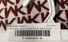 Load image into Gallery viewer, Michael Kors Unisex Brown And Tan Monogram Print Winter Rectangle Scarf One Size