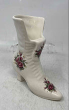 Load image into Gallery viewer, Athena White Floral Ceramic Victorian High Boot Home Decorative Vase