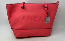 Load image into Gallery viewer, Guess Womens Pink Logo Embossed Shoulder Strap Large Tote Bag With Tags