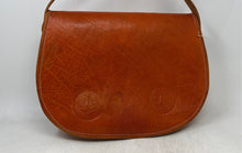 Load image into Gallery viewer, Unbranded Womens Dark Orange Engraved Leather Adjustable Strap Crossbody Bag