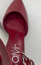 Load image into Gallery viewer, Calvin Klein Womens Red Leather Pointed Toe Stiletto Ankle Strap Heels Size 8M