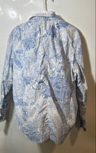 Load image into Gallery viewer, Calvin Klein Mens Blue White Printed Cotton Long Sleeve Button-Up Shirt Size XL