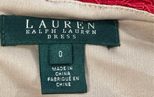 Load image into Gallery viewer, Lauren Ralph Lauren Womens Red Lace Sleeveless Round Neck Sheath Dress Size 0