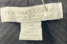 Load image into Gallery viewer, New York & Company Womens Blue Striped Flat Front Stretch Dress Pants Sz 18 Tall