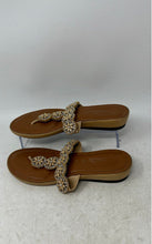 Load image into Gallery viewer, Contesa Womens Brown Leather Slip-On Open Toe Thong Sandals Size 5