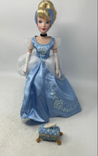 Load image into Gallery viewer, Disney Blue Satin Gown Princess Cinderella Porcelain Doll With Trinket Box