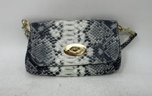 Load image into Gallery viewer, Unbranded Womens Black White Snakeskin Embossed Detachable Strap Shoulder Bag