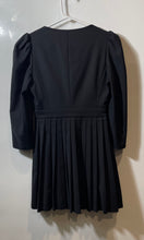 Load image into Gallery viewer, Zara Womens Black Pleated 3/4 Sleeve Square Neck Stretch Mini Dress Size XS