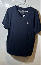 Load image into Gallery viewer, Psycho Bunny Mens Blue Cotton Short Sleeve V-Neck Pullover T-Shirt Size 5