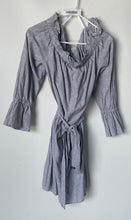 Load image into Gallery viewer, Michael Kors Womens Gray Pinstripe Off-The-Shoulder Tie-Waist Mini Dress Size XL