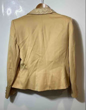 Load image into Gallery viewer, Authentic Escada Womens Beige White Pure Wool Double-Breasted Blazer Size EUR 40