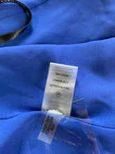 Load image into Gallery viewer, Calvin Klein Womens Blue Keyhole Back Ruffle Front Sleeveless Blouse Top Size L