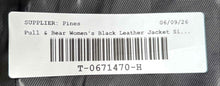 Load image into Gallery viewer, Pull&Bear Womens Black Leather Long Sleeve Pockets Notched One Button Blazer L