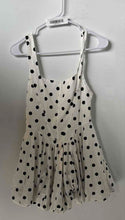 Load image into Gallery viewer, Nati Womens White And Black Polka Dot Square Neck Wide Strap Mini Dress Size S