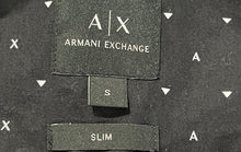 Load image into Gallery viewer, Armani Exchange Mens Black White Printed Slim Fit Button-Up Shirt Size Small