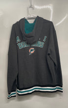 Load image into Gallery viewer, NFL Mens Gray Miami Dolphins Long Sleeve Pockets Pullover Hoodie Size Large