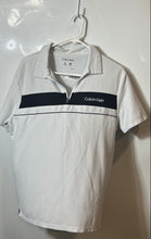 Load image into Gallery viewer, Calvin Klein Mens White Black Short Sleeve Collared Quick-Drying Polo Shirt Sz M