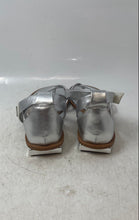 Load image into Gallery viewer, Franco Sarto Womens Silver Leather Block Heel Ankle Strap Sandals Size 6.5