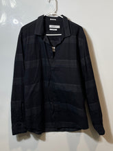 Load image into Gallery viewer, Calvin Klein Mens Black Striped Long Sleeve Classic Fit Button-Up Shirt Size XL