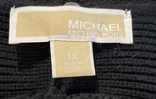 Load image into Gallery viewer, Michael Kors Womens Black Knitted Front Buckle Stretch Poncho Sweater Size 1X