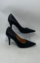 Load image into Gallery viewer, Vizzano Womens Black Leather Pointed Toe Slip-On Stiletto Pump Heels Size 10