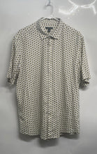 Load image into Gallery viewer, Alfani Mens White Yellow Geometric Print Short Sleeve Button-Up Shirt Size L