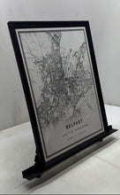 Load image into Gallery viewer, Black White Wall Decorative Framed Belfast City Map Poster Of United Kingdom