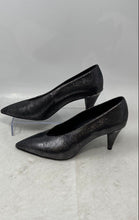 Load image into Gallery viewer, Michael Kors Womens Silver Black Leather Sparkle Pointed Toe Pump Heels Size 8 M