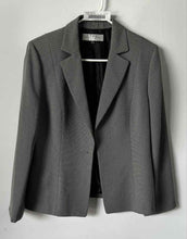 Load image into Gallery viewer, Tahari Womens Gray Notch Lapel Long Sleeve One-Button Blazer Size 12P
