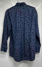 Load image into Gallery viewer, Hugo Boss Mens Blue Printed Slim Fit Collared Long Sleeve Dress Shirt Size 16