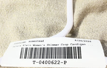 Load image into Gallery viewer, Calvin Klein Womens Beige Shimmer Open Front Pullover Crop Cardigan Sweater 1X