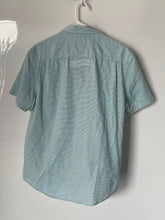 Load image into Gallery viewer, Original Penguin Mens Green Striped Collared Short Sleeve Button-Up Shirt Size L