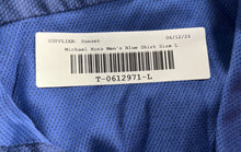 Load image into Gallery viewer, Michael Kors Mens Blue Regular Fit Stretch Wrinkle Free Dress Shirt Size L