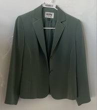 Load image into Gallery viewer, Kasper Womens Green Notch Lapel Single-Breasted Two-Button Blazer Size 4P