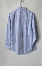 Load image into Gallery viewer, Banana Republic Mens Blue Check Fitted Long Sleeve Dress Shirt Size Medium